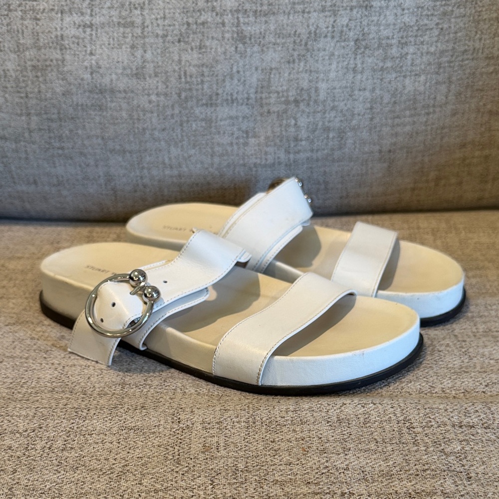 Stuart Whitman white sandals 6.5 used marks
